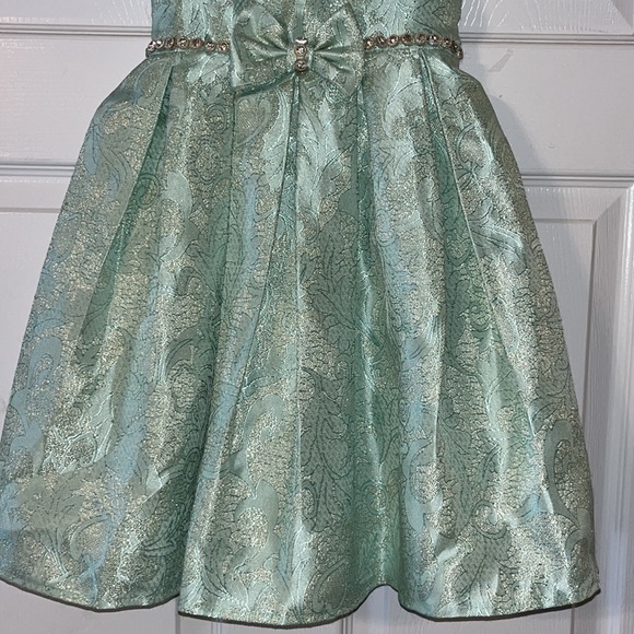 American Princess Icy Silver & Blue Dress sz 4 - Picture 3 of 9